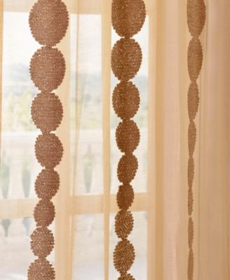 Embroidered Striped Sheer Curtain