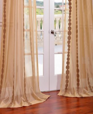 Embroidered Striped Sheer Curtain