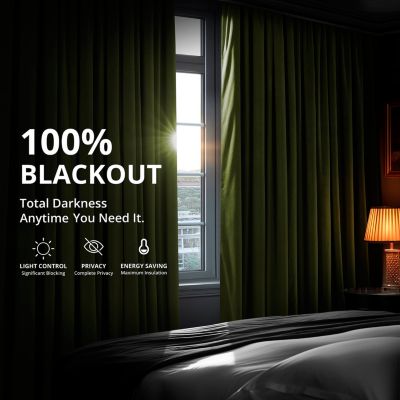 Basque Green Signature Velvet Blackout Curtain