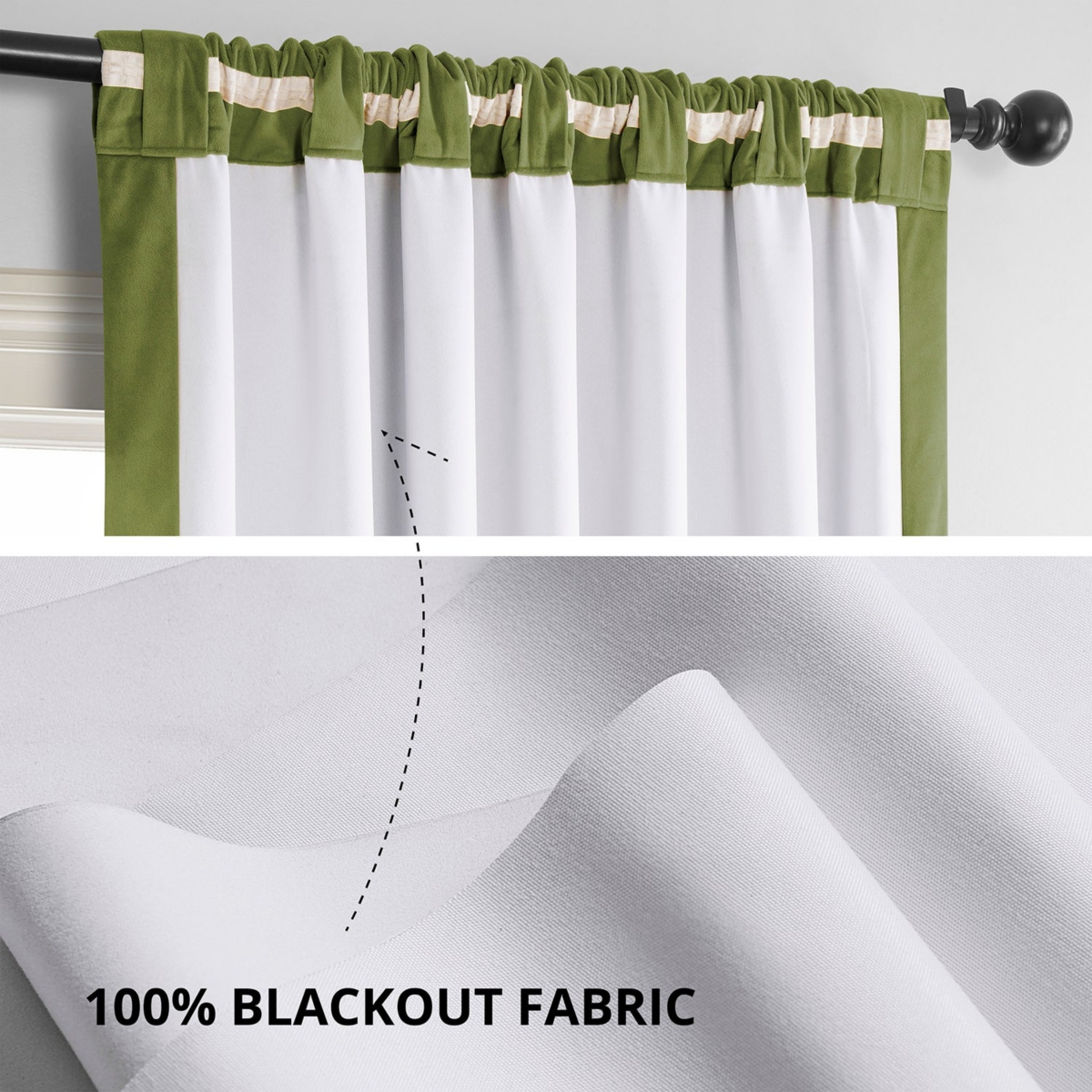 Half Price Drapes Basque Green Signature Velvet Blackout Curtain