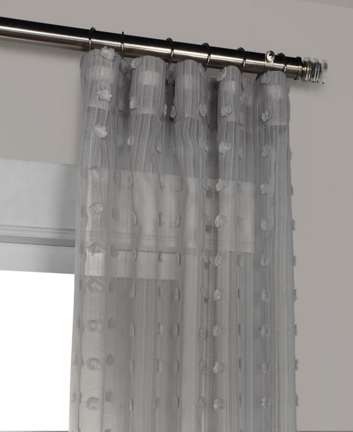 Half Price Drapes Geometric Patterned Faux Linen Sheer Curtain