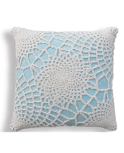 Chicos Home Looped Jacquard Throw Pillow With Lace Pattern