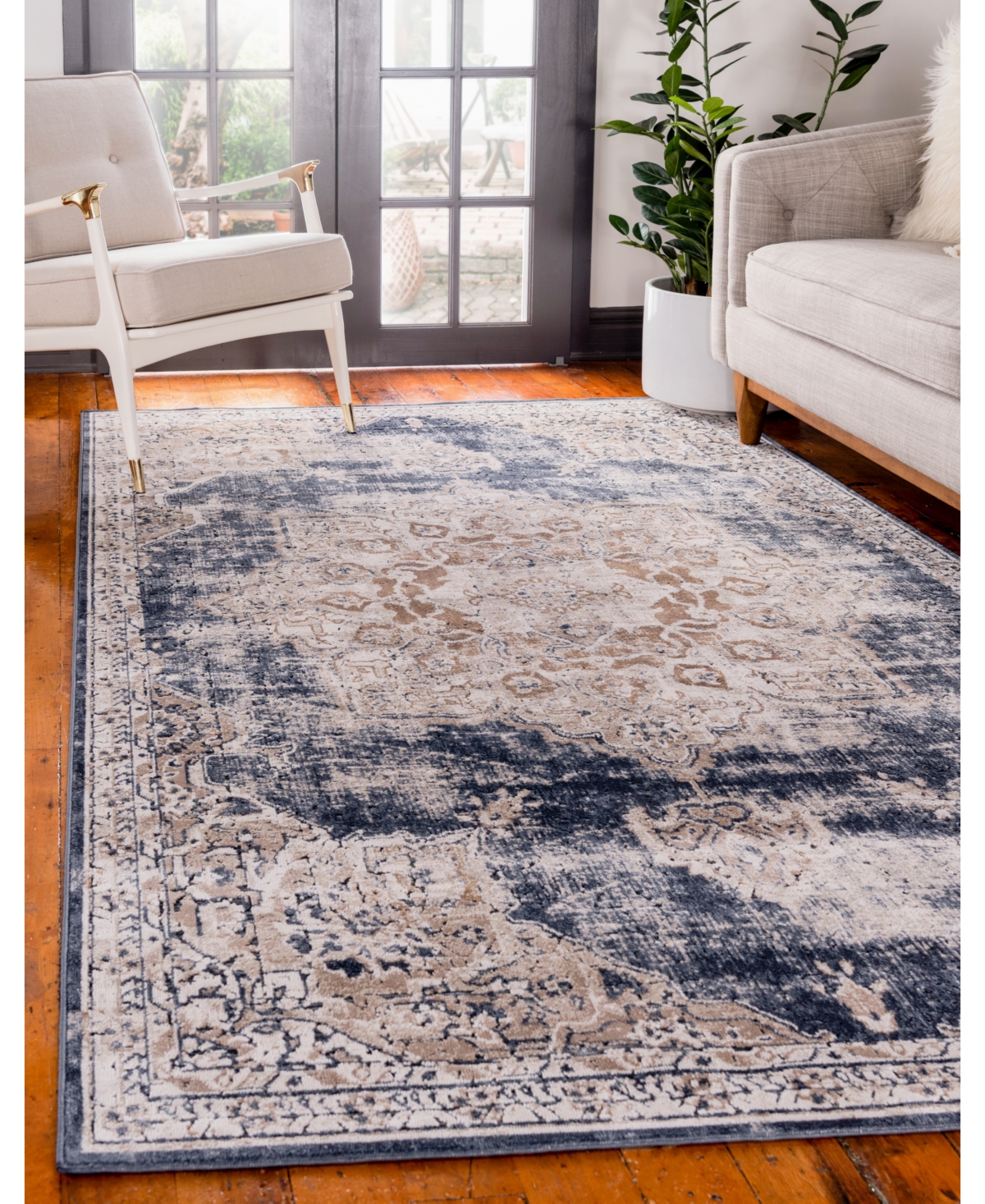 Bayshore Home Odette Ode1Area Rug - Dark Blue