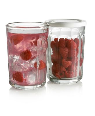 Luminarc Working Glass Cooler + White Storage Lids - Set of 4