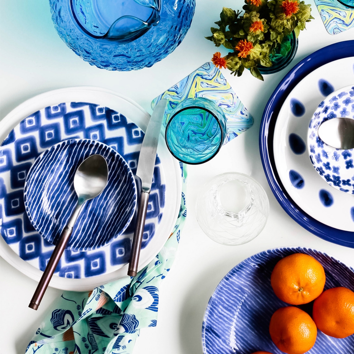 Vietri Santorini Salad Plate In Diamond