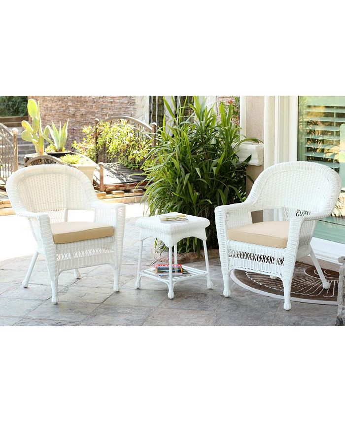Jeco Wicker Chair and End Table Set with Chair Cushion Macy's