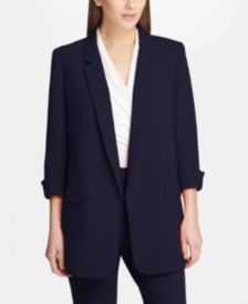 Open-Front Long Blazer