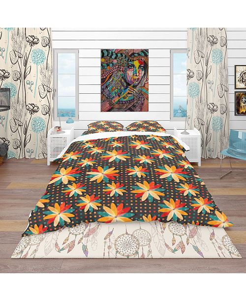 Design Art Designart Multicolor Boho Flowers Bohemian Duvet