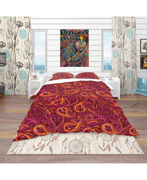 Design Art Designart Paisley Indian Pattern Vintage Duvet Cover