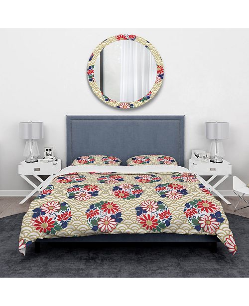 Design Art Designart Japanese Floral Pattern Oriental Duvet Cover