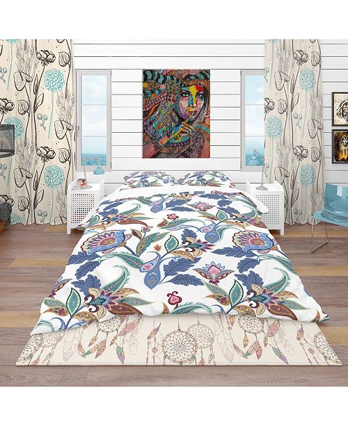 Design Art Designart Fantasy Flowers Paisley Pattern Vintage