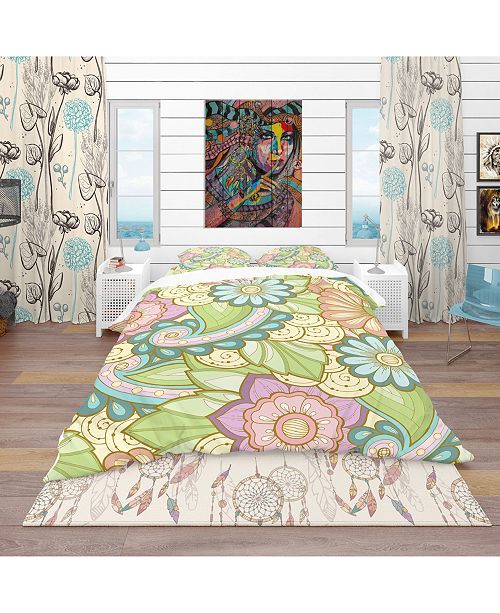 Design Art Designart Pattern With Stylized Flowers Bohemian And