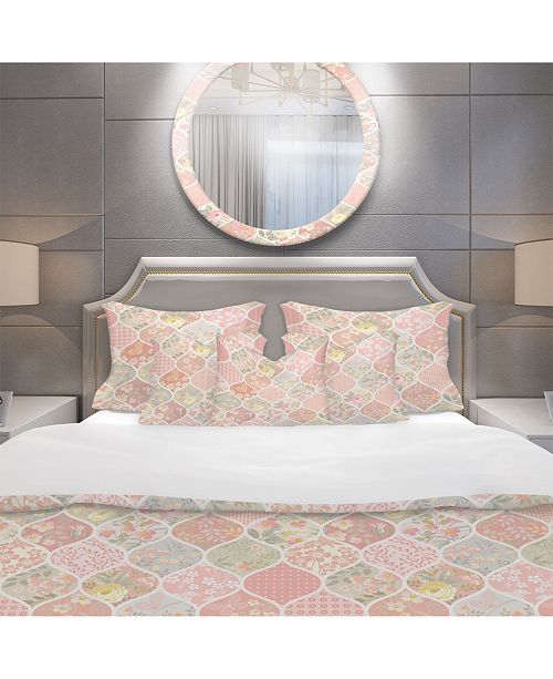 Design Art Designart Patchwork Pattern With Flowers Patterned
