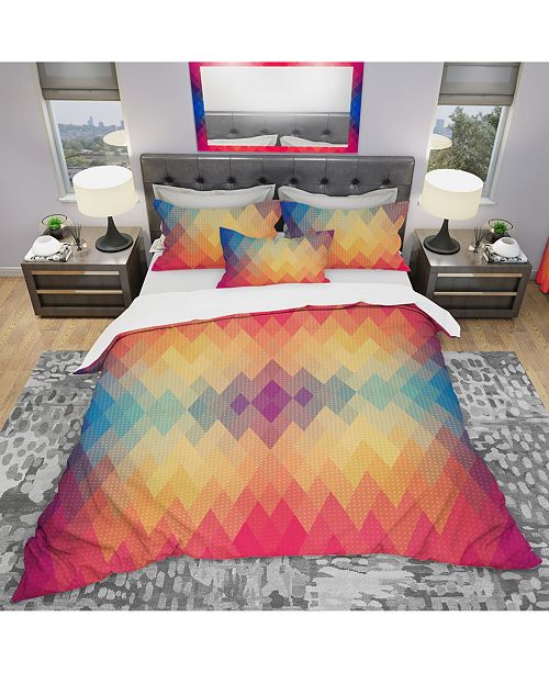 Design Art Designart Colorful Geometric Pattern Modern Duvet