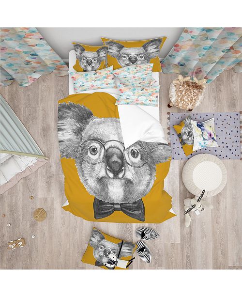 Design Art Designart Koala With Glasses And Bow Tie Modern And