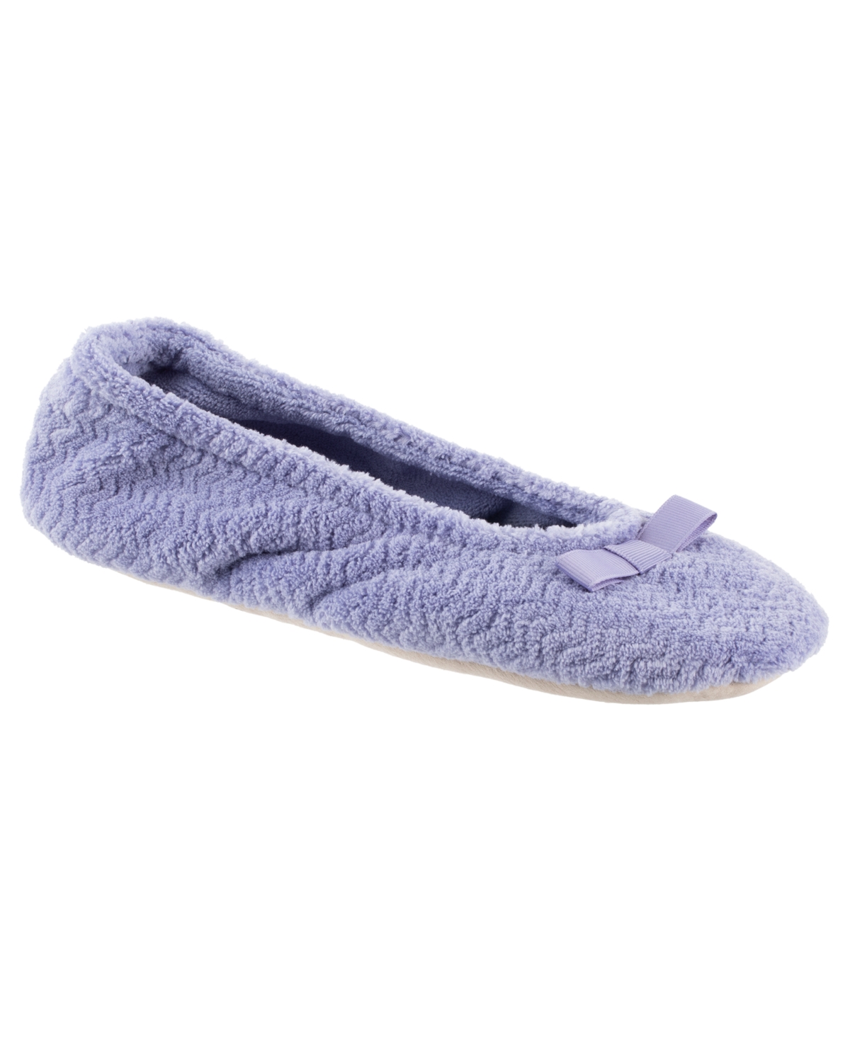 Women's Chevron Micro Terry Ballerina Slipper - Rose Violet