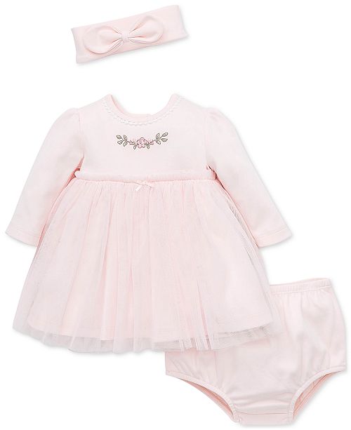 Little Me Baby Girls 2 Pc Tulle Overlay Dress Headband Set