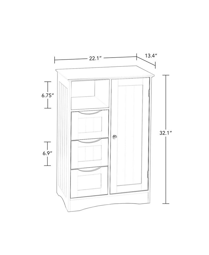 RiverRidge Ashland 22.05-in X 32.13-in X 13.39-in White Freestanding Linen Cabinet 06-086 At