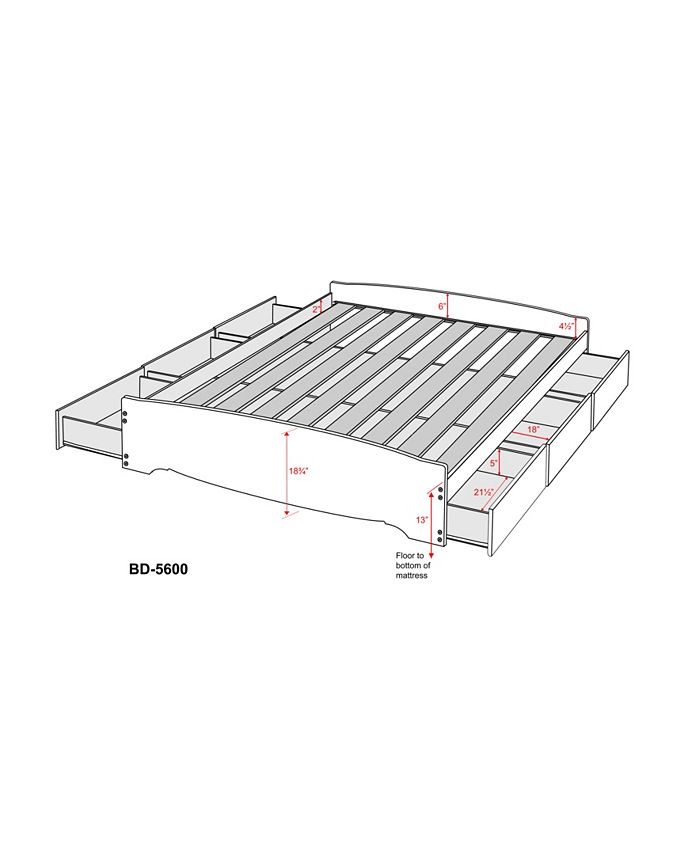 Prepac Full Mate's Platform Storage Bed with 6 Drawers Macy's