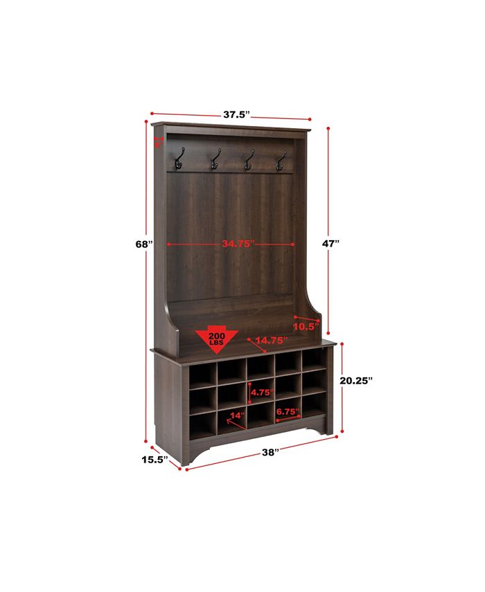 Prepac Hall Tree with Shoe Storage Macy's