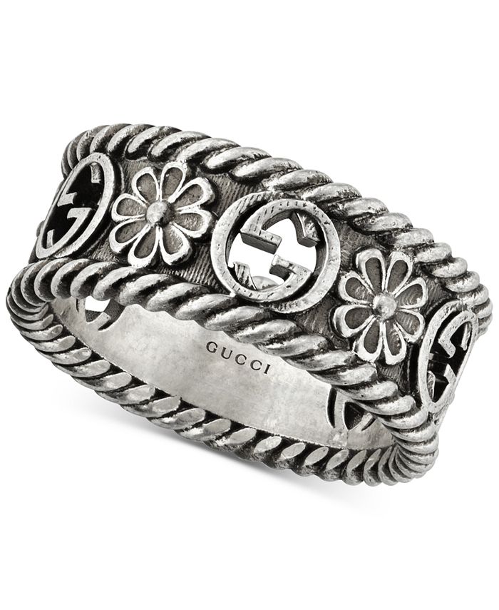 Gucci Logo Flower Statement Ring in Sterling Silver Macy s