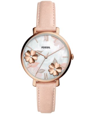 pink leather watch