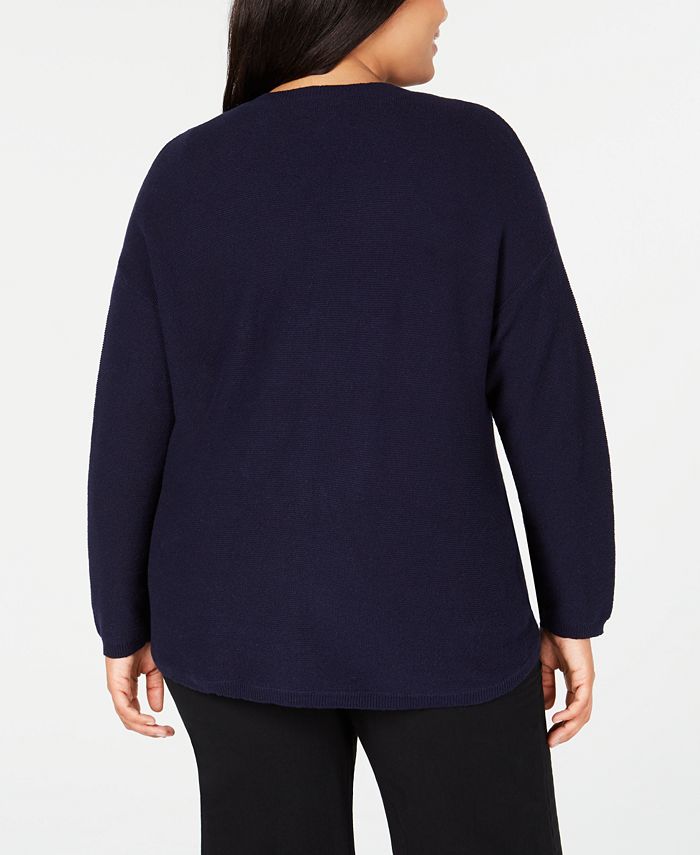 Eileen Fisher Plus Size Tencel V-Neck Cardigan & Reviews - Sweaters ...