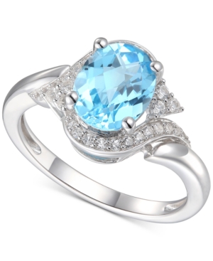 image of Blue Topaz (2 ct. t.w.) & Diamond (1/5 ct. t.w.) in 14k White Gold