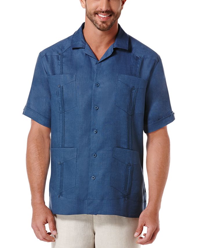 Cubavera Short-Sleeve 4-Pocket 100% Linen Guayabera Shirt - Macy's