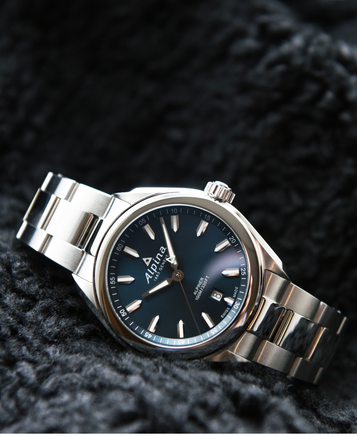 Shop Alpina Men's Swiss Alpiner Stainless Steel Bracelet Watch 42mm