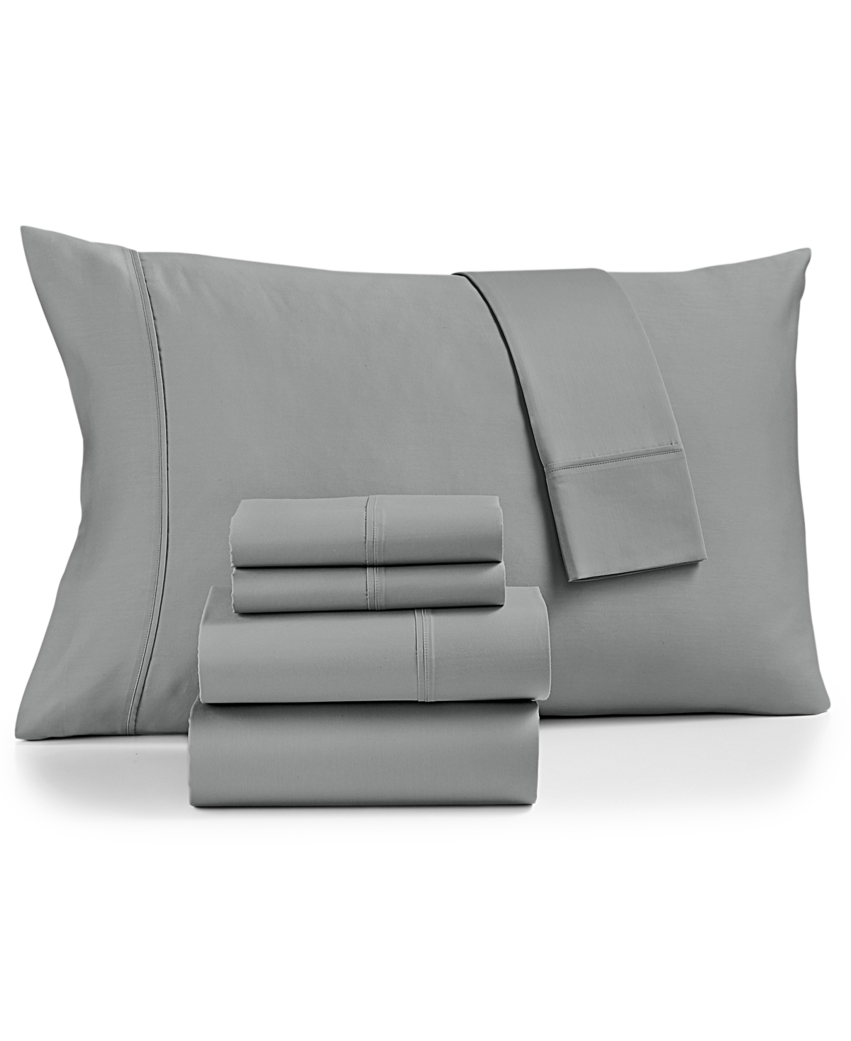Fairfield Square Collection Brookline 1400 Thread Count 6 Pc. Sheet Set, California King, Created For Macy's In Grey