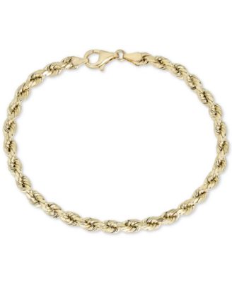9ct Yellow Gold 7.25 Inch Rope Chain Bracelet