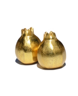 Vibhsa Pomegranate Salt And Pepper Shakers Set Of 2 In Gold