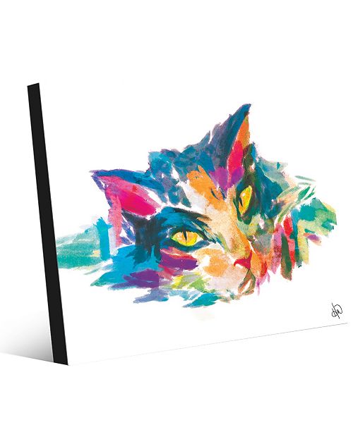 Creative Gallery Watercolor Cat Abstract Portrait Metal Wall Art