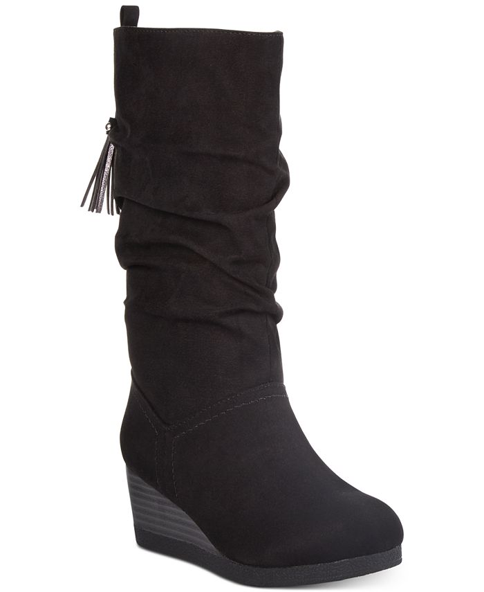 Rampage Black Little and Big Girls Wedge Dress Boots - Macy's