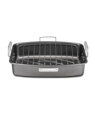 Aluminized Steel 17" x 13" Nonstick Roaster with V-Rack