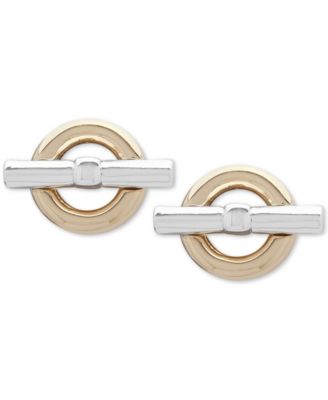 Lauren Ralph Lauren - Two-Tone Circle & Bar Stud Earrings