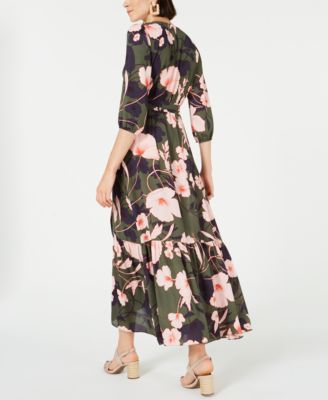 Bar III Printed Maxi Wrap Dress, Created For Macy's - Macy's