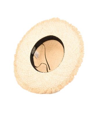 Raffia Straw Raw Edge Floppy Hat