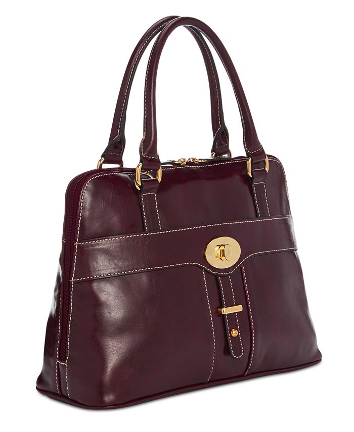 Giani Bernini TurnLock Glazed Dome Satchel, Created for Macy's Macy's