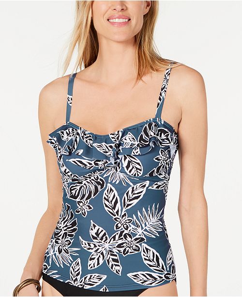 Island Escape Rainforest Ruffled Tankini Top, Created for Macy's