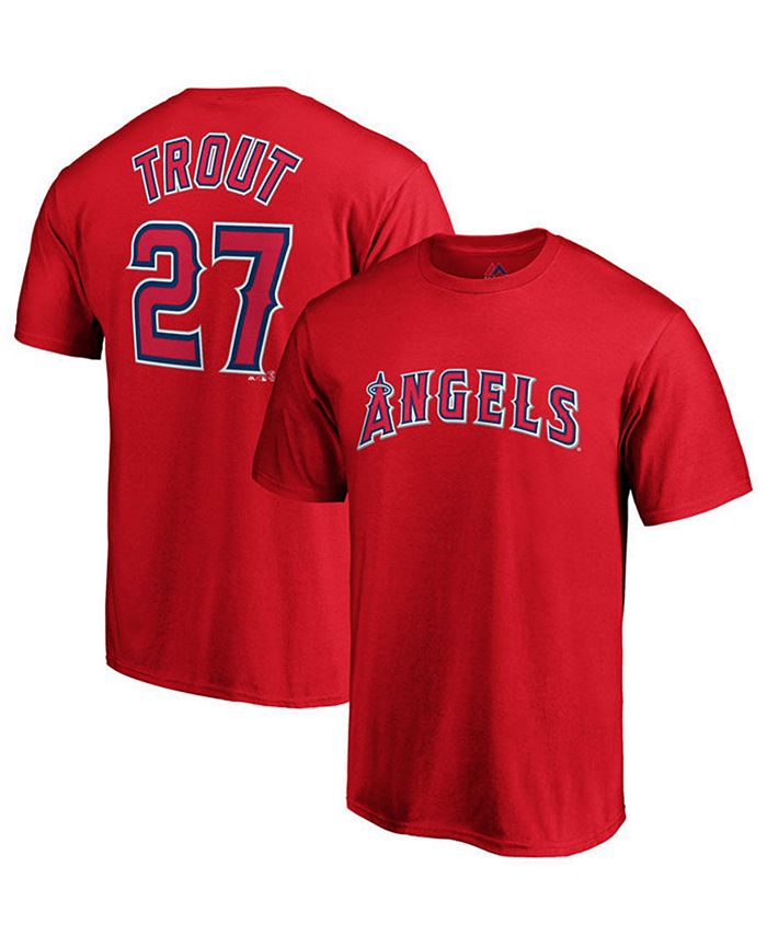 Majestic Men's Mike Trout Los Angeles Angels Official Player T-Shirt -  Macy's