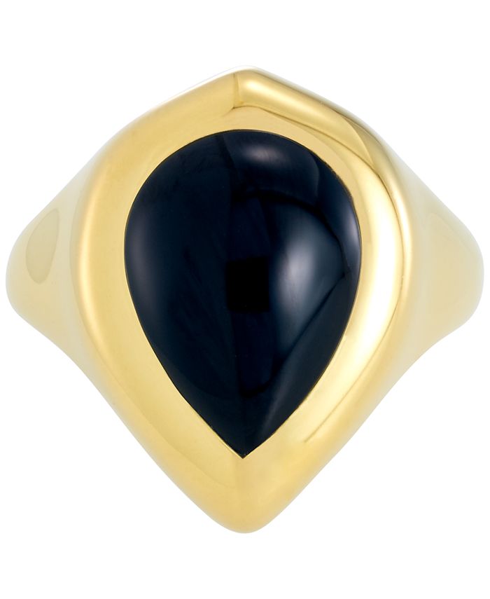 Signature Gold Onyx Statement Ring in 14k Gold Over Resin, Created for