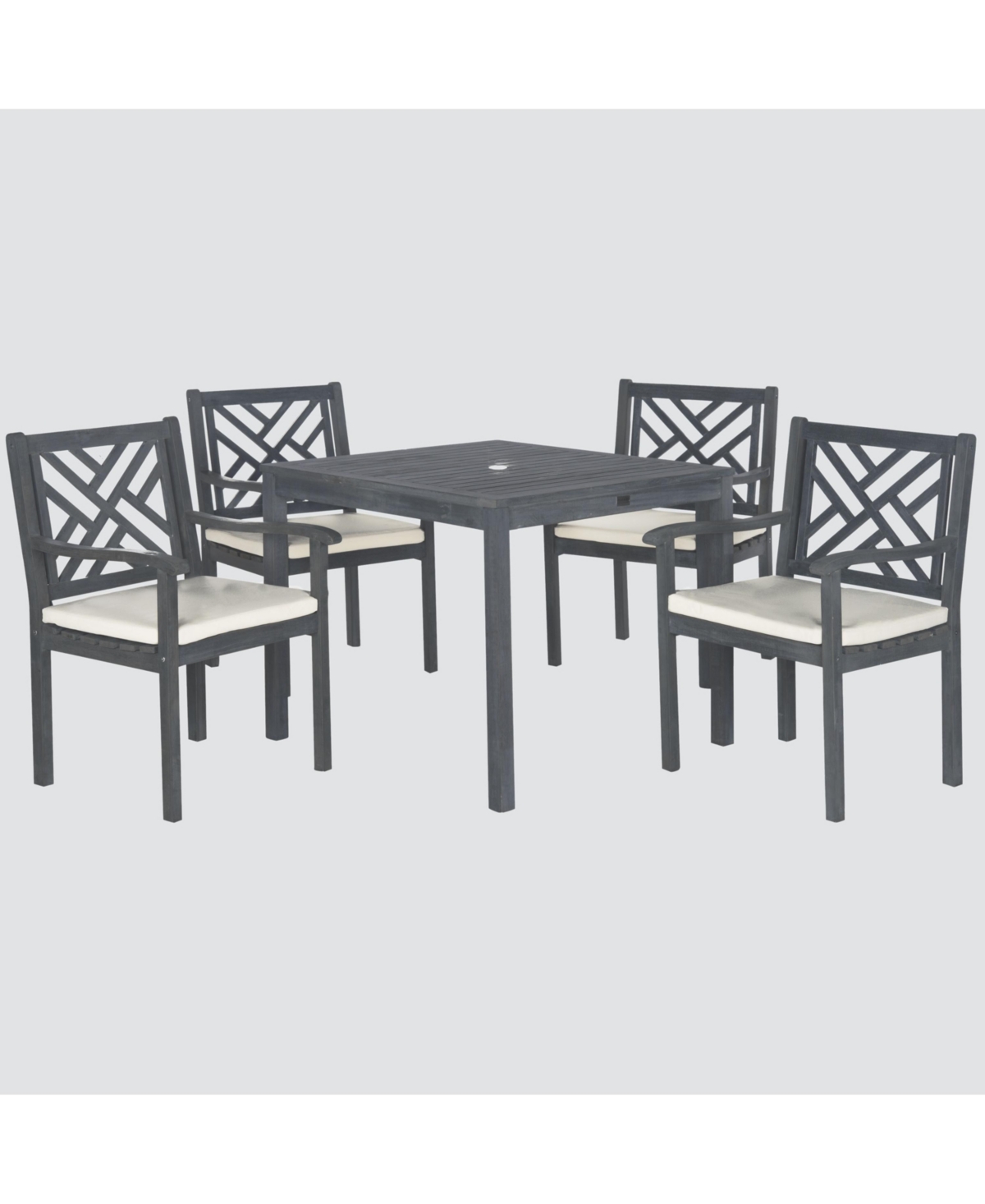 Safavieh Glendyn Outdoor 5-pc. Dining Set (1 Dining Table & 4 Chairs) In Teak Brown,beige