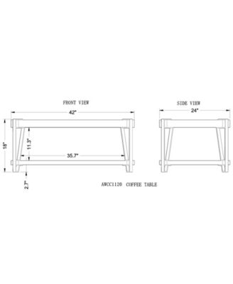 Ryegate Natural Live Edge Solid Wood with Metal Coffee Table