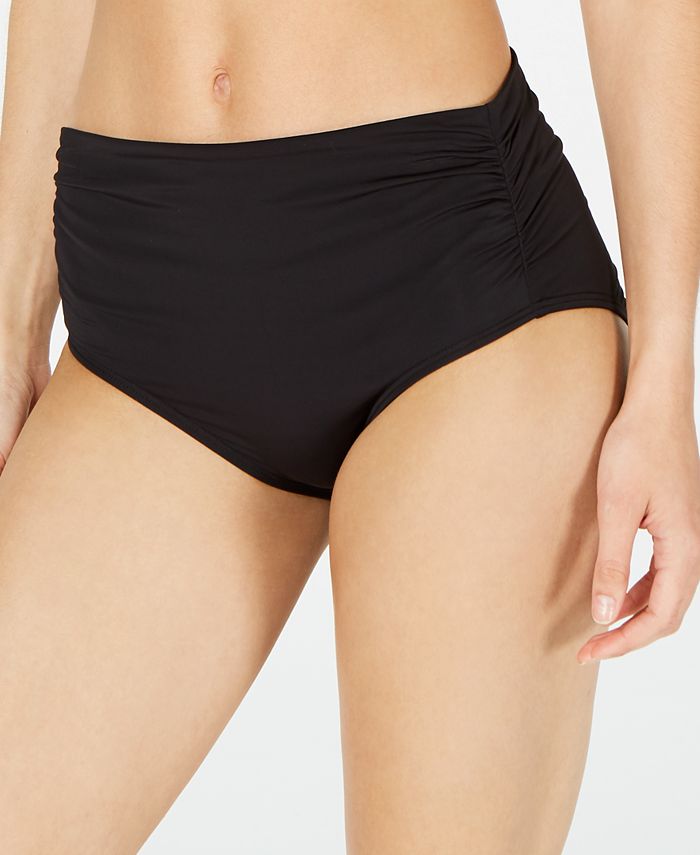 Calvin Klein Ruched High-Waist Bikini Bottoms & Reviews - Swimsuits &  Cover-Ups - Women - Macy's