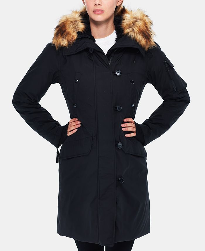 S13 Alaska FauxFurTrim Hooded Parka Macy's