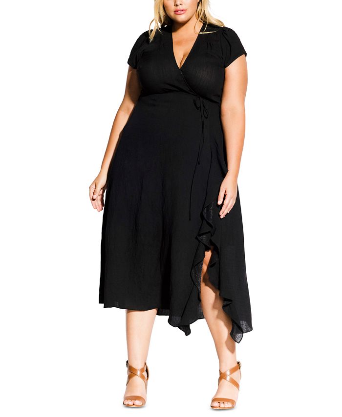 City Chic Trendy Plus Size Ruffled Fit & Flare Dress - Macy's