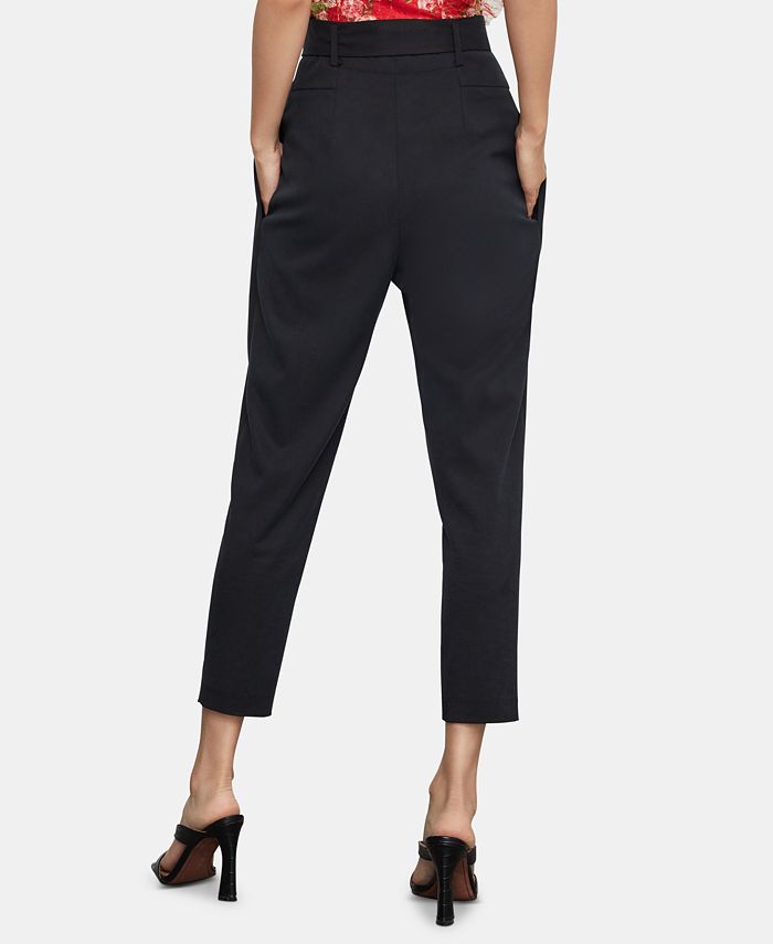 BCBGMAXAZRIA Belted Cropped Pants - Macy's