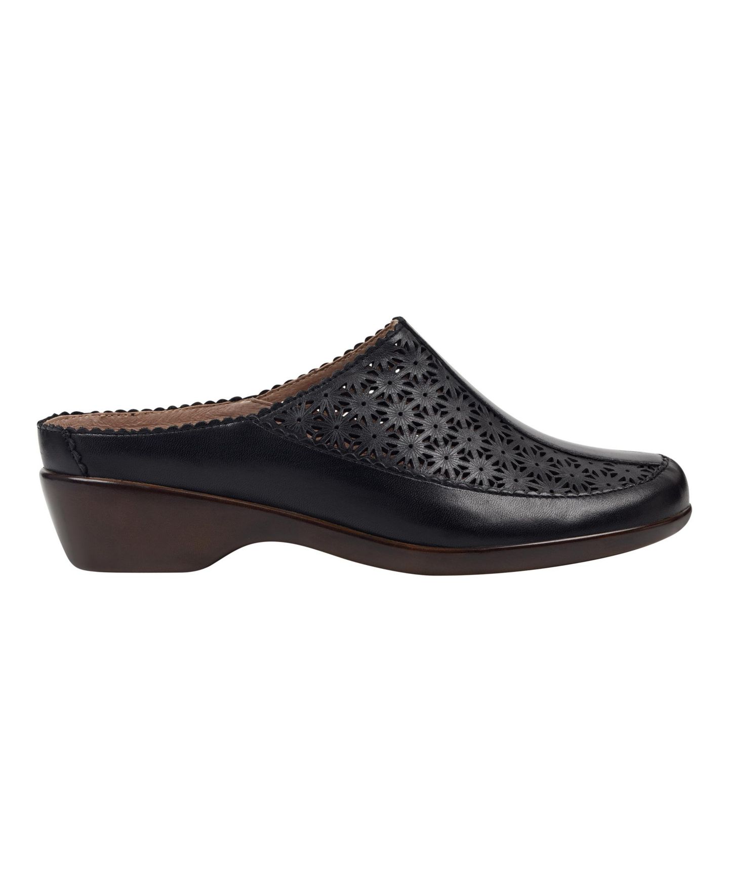 Женские сабо Easy Spirit Dusk Block Heel Mules, цвет: Чёрный кожаный — фото 2